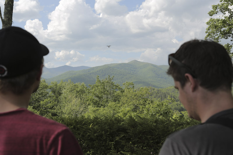 nowsay dominic and zach flying drone in mountains